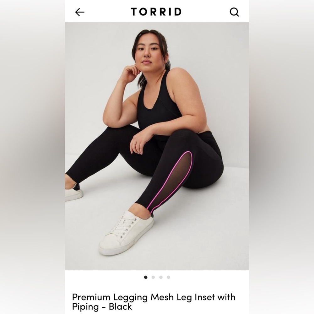 New, still in original packaging, Torrid Bkack Mesh inset leggings, 2x